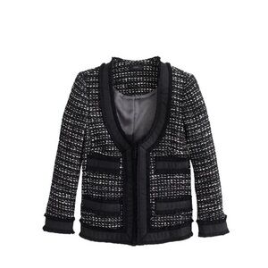 NWT J. Crew Black & White‎ Timeless Classic Tweed Blazer Jacket